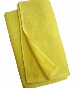 Oxford & Evergreen Swimwear & Shorts Affina Strigosa Lemon Organic Cotton Beach Towel, Lemon Yellow