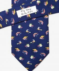 Oxford & Evergreen Accessories Alynn Fly Guy Fishing Tie, Navy Blue