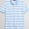 Oxford & Evergreen Clothing Brooks Brothers Slim Fit Large Stripe Polo Shirt, Light Blue (2 Colors)