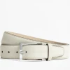 Oxford & Evergreen Accessories Brooks Brothers 1818 Suede Belt, Beige (Off-White)