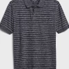 Oxford & Evergreen Banana Republic Spacedye Striped Organic Cotton Pique Polo, Navy Combo (2 Colors)
