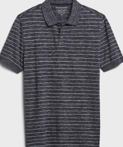 Oxford & Evergreen Banana Republic Spacedye Striped Organic Cotton Pique Polo, Navy Combo (2 Colors)