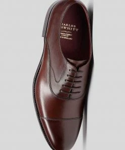 Oxford & Evergreen Charles Tyrwhitt Made In England Oxford, Mahogany Calfskin
