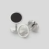 Oxford & Evergreen Tuxedo & Black Tie Attire Charles Tyrwhitt TWO-Sided Mother Of Pearl And Onyx Evening Cufflinks, Silver