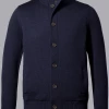 Oxford & Evergreen Charles Tyrwhitt Merino Funnel Neck Jacket, Navy Clothing