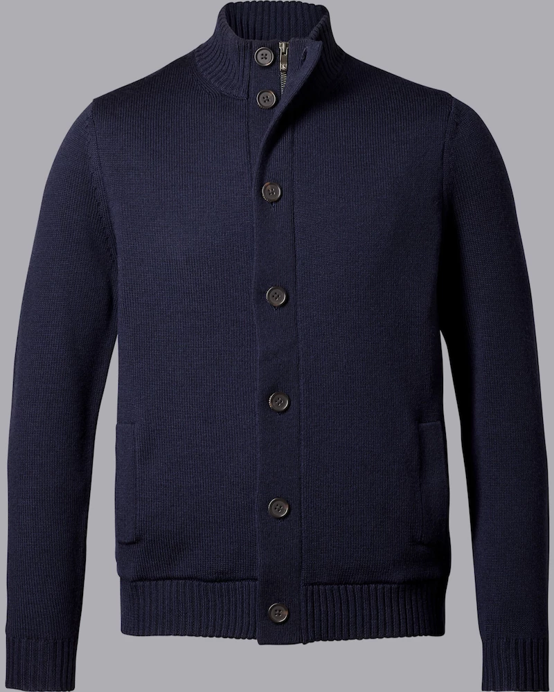 Promo 👍 Oxford & Evergreen Charles Tyrwhitt Merino Funnel Neck Jacket, Navy Clothing 😀 3 Oxford & Evergreen Charles Tyrwhitt Merino Funnel Neck Jacket, Navy Clothing