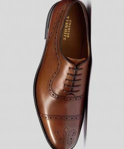 Oxford & Evergreen Charles Tyrwhitt Oxford Brogue Shoes, Chestnut Brown