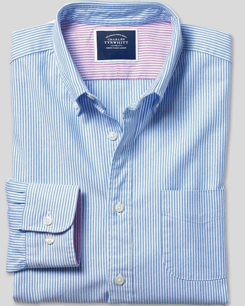 Coupon π Oxford & Evergreen Clothing Charles Tyrwhitt Button-Down Collar Bengal Stripe Washed Oxford π Shirt, Blue & White π 3 Oxford & Evergreen Clothing Charles Tyrwhitt Button-Down Collar Bengal Stripe Washed Oxford Shirt, Blue & White