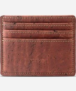 Oxford & Evergreen Accessories Corkor RFID-Safe Vegan Cork Minimalist Wallet, Red (3 Colors Available)