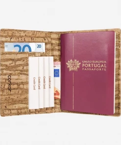 Oxford & Evergreen Corkor RFID-Safe Vegan Cork Passport Wallet, Light Brown (Natural) Accessories