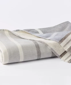 Oxford & Evergreen Coyuchi Tomales Beach Towel, Shadow / Indigo Ombre (Gray & Blue) Swimwear & Shorts