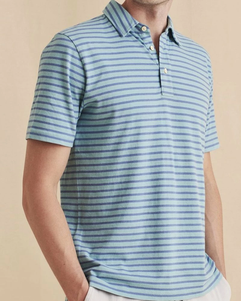 Top 10 ๐ Oxford & Evergreen Faherty Organic Cotton Isle Polo, Atlantic Waters Stripe (Blue-Green) (3 Colors) ๐ 3 Oxford & Evergreen Faherty Organic Cotton Isle Polo, Atlantic Waters Stripe (Blue-Green) (3 Colors)