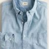 Oxford & Evergreen J. Crew Organic Cotton Chambray Shirt In Five-Year Wash (Faded Light Blue)