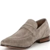 Oxford & Evergreen Flag Ltd. Seneca Suede Leather Penny Loafers, Khaki Shoes