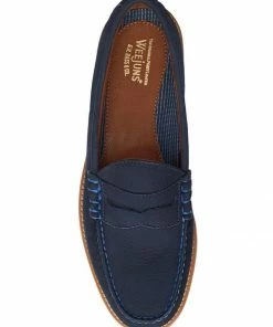 Oxford & Evergreen G.H. Bass & Co. Larson Nubuck Weejuns, Navy Shoes