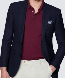 Oxford & Evergreen Clothing Hawes & Curtis Windowpane Plaid Wool Jacket, Blue & Red