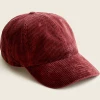Oxford & Evergreen Garment-Dyed Corduroy Baseball Cap, Red Currant (3 Colors)