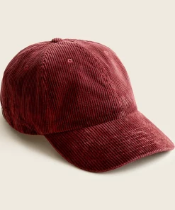 Oxford & Evergreen Garment-Dyed Corduroy Baseball Cap, Red Currant (3 Colors)