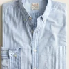 Oxford & Evergreen Clothing J. Crew Slim Broken-In Organic Cotton Oxford Fun Shirt, Blue & White