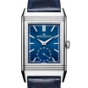Oxford & Evergreen Jaeger LeCoultre Reverso Tribute Manual Wind Watch, Blue Dial (27.4mm X 45.6mm)