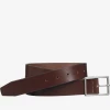 Oxford & Evergreen Johnston & Murphy Polished Nickel Buckle Belt, Brown