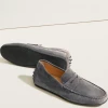 Oxford & Evergreen Shoes Jack Erwin Decker Suede Driving Loafer, Ash Gray (8 Colors Available)
