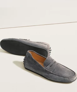 Oxford & Evergreen Shoes Jack Erwin Decker Suede Driving Loafer, Ash Gray (8 Colors Available)