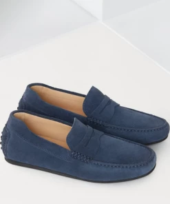 Oxford & Evergreen Jack Erwin Decker Suede Driving Loafer, Blue Steel (8 Colors Available) Shoes