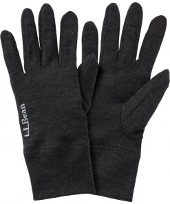 Oxford & Evergreen Accessories L.L. Bean Cresta Wool 250 Liner Gloves, Black