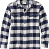 Oxford & Evergreen L.L. Bean Organic Cotton Flannel Shirt, Bright Navy (4 Patterns)