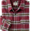 Oxford & Evergreen Clothing L.L. Bean Organic Cotton Flannel Shirt, Deep Port (Red) (4 Patterns)