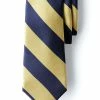 Oxford & Evergreen Accessories Lands' End Wide Stripe Tie, Navy & Gold