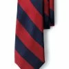 Oxford & Evergreen Accessories Lands' End Wide Stripe Tie, Navy & Red