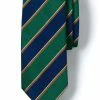 Oxford & Evergreen Accessories Lands' End Regimental Stripe Tie, Oxford Cambridge Old Herrovial (Green, Navy, Orange)