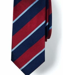 Oxford & Evergreen Accessories Lands' End Regimental Stripe Tie, Royal Air Force (Red, Navy, Sky)