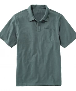 Oxford & Evergreen Clothing L.L. Bean Organic Cotton Jersey Knit Polo Shirt, Shadow Green (6 Colors)