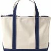 Oxford & Evergreen L.L.Bean Boat And Tote Cotton Canvas Tote Bag, Zip-Top, Large, Blue (6 Colors) Bags & Baggage