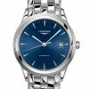 Oxford & Evergreen Evening Watches Longines Flagship L4.974.4.92.6 Automatic Watch, Blue (38.5mm)