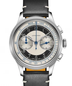 Oxford & Evergreen Longines Heritage Tuxedo Dial Classic Automatic Watch, Black/Silver (40mm)