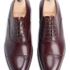 Oxford & Evergreen Shoes Meermin 101198 Cap-Toe Oxford, Burgundy Calfskin