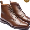 Oxford & Evergreen Meermin Shearling-Lined Calfskin Boots, Antique Oak