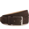 Oxford & Evergreen Meermin 104135 Leather Belt, Brown Suede