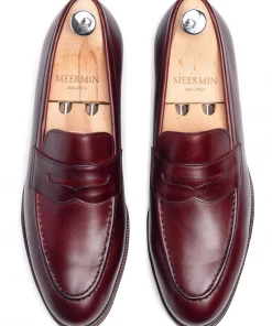 Oxford & Evergreen Meermin 101484 Calfskin Loafers, Burgundy Shoes