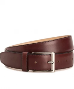 Oxford & Evergreen Accessories Meermin 104135 Leather Belt, Burgundy Calfskin