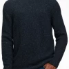 Oxford & Evergreen Clothing Naadam Marled Cashmere Crewneck Sweater, Marled Blue