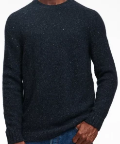 Oxford & Evergreen Clothing Naadam Marled Cashmere Crewneck Sweater, Marled Blue