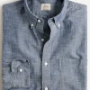 Oxford & Evergreen Clothing J. Crew Slim Organic Cotton Chambray Shirt In One-Year Wash (Faded Navy Blue)