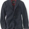 Oxford & Evergreen Orvis Highland Tweed Casual Jacket, Navy Herringbone Clothing