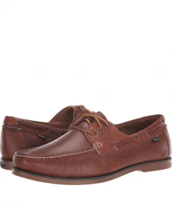 Oxford & Evergreen Polo Ralph Lauren Bienne Tumbled Leather Boat Shoes, Tan