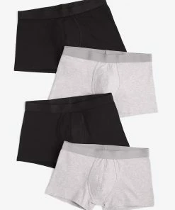 Oxford & Evergreen Pact Organic Trunks 4-Pack, Black & Heather Grey (2 Options)